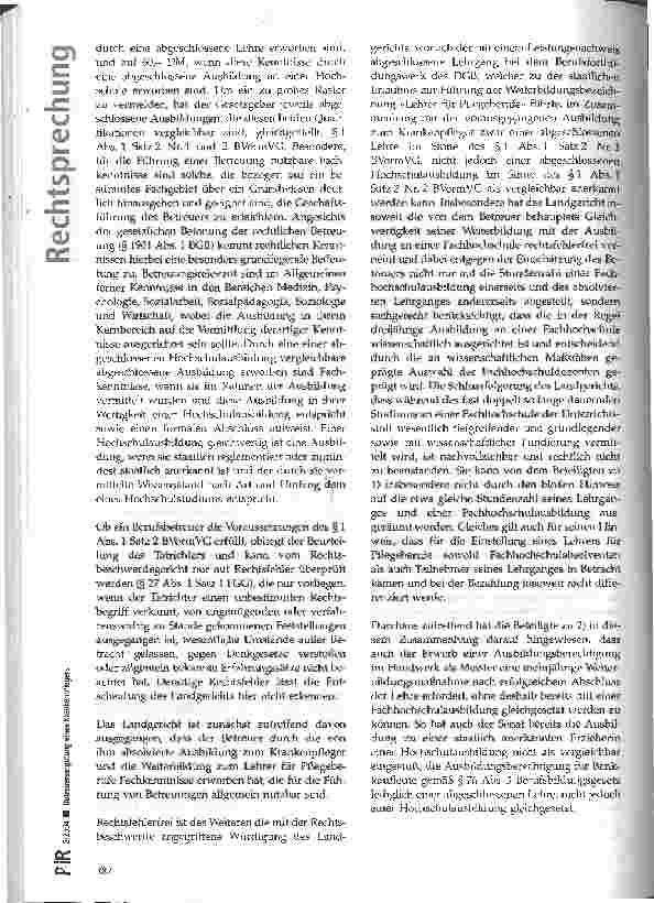 Vorschauseite 2: Betreuervergütung eines Krankenpflegers