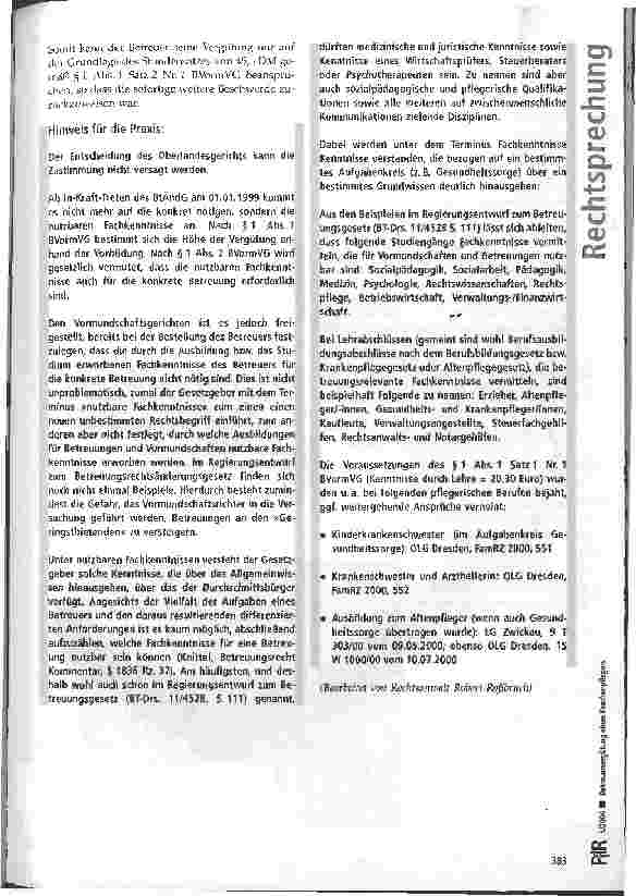 Vorschauseite 3: Betreuervergütung eines Krankenpflegers