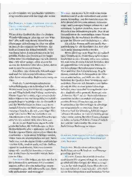 Vorschauseite 4: BEI DER VERSORGUNG VON ÄLTEREN MENSCHEN MIT BEHINDERUNG GIBT ES VIEL ZU VERBESSERNDAS PROALTER-EXPERTEN-INTERVIEW