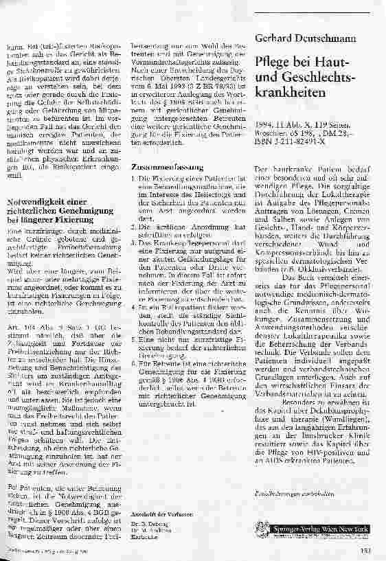 Vorschauseite 3: Die Fixierung von Patienten