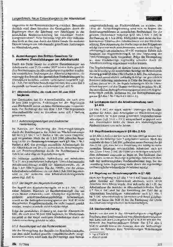 Vorschauseite 2: Neuere Entwicklungen in der Altersteilzeit