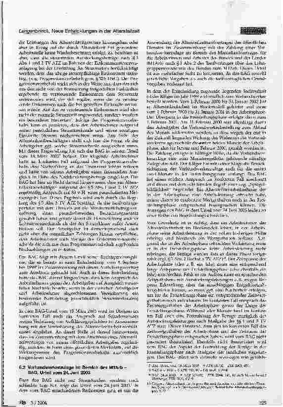 Vorschauseite 4: Neuere Entwicklungen in der Altersteilzeit