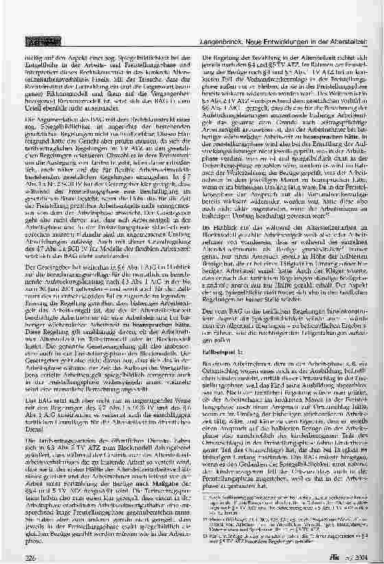 Vorschauseite 5: Neuere Entwicklungen in der Altersteilzeit