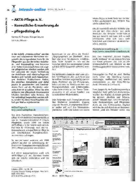 Vorschauseite 1: AKTX-Pflege e. V. - Kuenstliche-Ernaehrung. de - pflegedialog. de