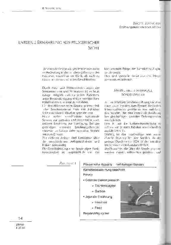 Vorschauseite 1: Enterale aus pflegerischer Sicht