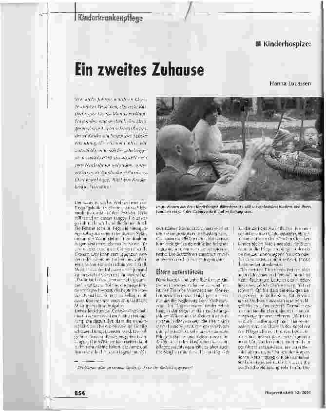 Vorschauseite 1: Ein zweites Zuhause. Kinderhospize
