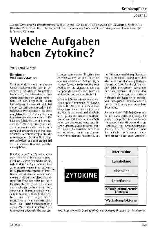 Vorschauseite 1: Welche Aufgaben haben Zytokine?