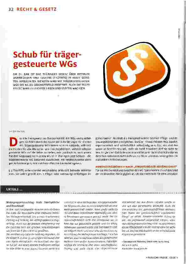 Vorschauseite 1: Schub für trägergesteuerte WGs