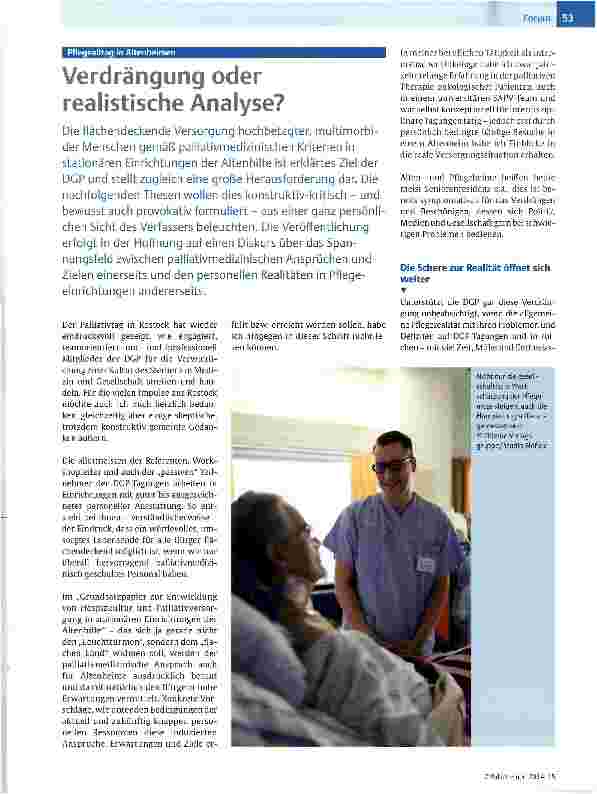 Vorschauseite 1: Verdrängung oder realistische Analyse?