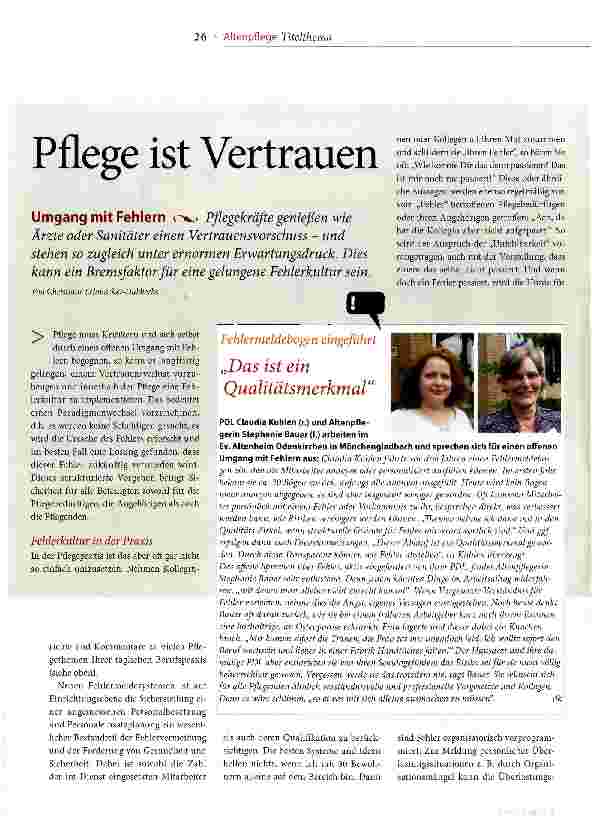 Vorschauseite 1: Pflege ist Vertrauen