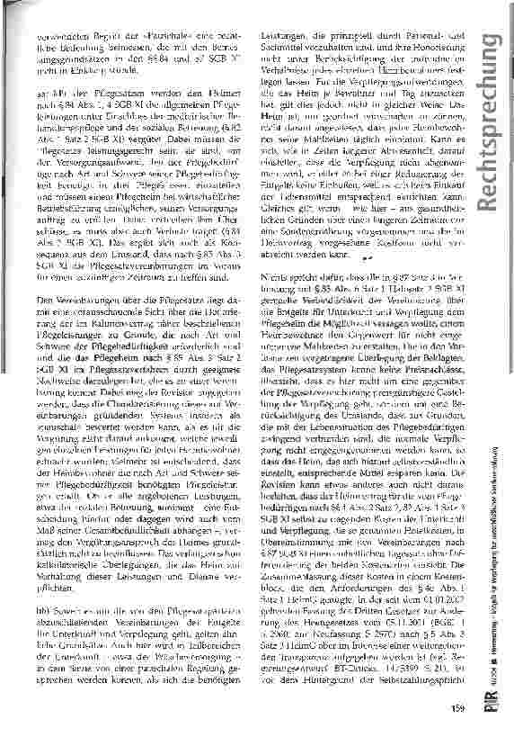 Vorschauseite 5: Heimvertrag - Entgelt für Verpflegung bei ausschließlicher Sondenernährung BGH, Urteil vom 22.01.2004
