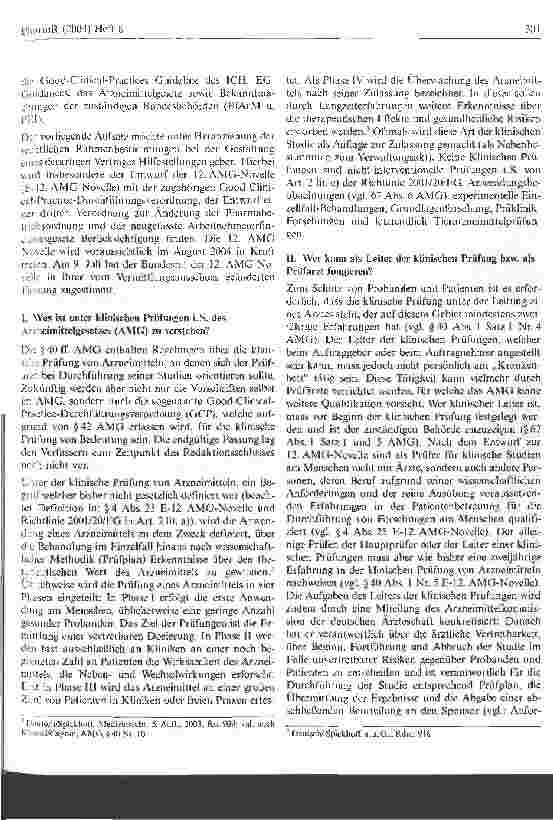 Vorschauseite 2: Klinische Prüfungen von Arzneimitteln an einer deutschen Hochschule: Was ist bei der Gestaltung des Prüfarztvertrages zu beachten?