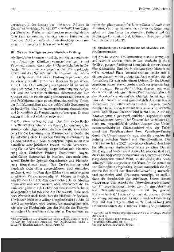Vorschauseite 3: Klinische Prüfungen von Arzneimitteln an einer deutschen Hochschule: Was ist bei der Gestaltung des Prüfarztvertrages zu beachten?