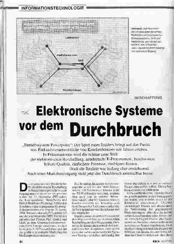 Vorschauseite 1: Beschaffung: Elektronische Systeme vor dem Durchbruch