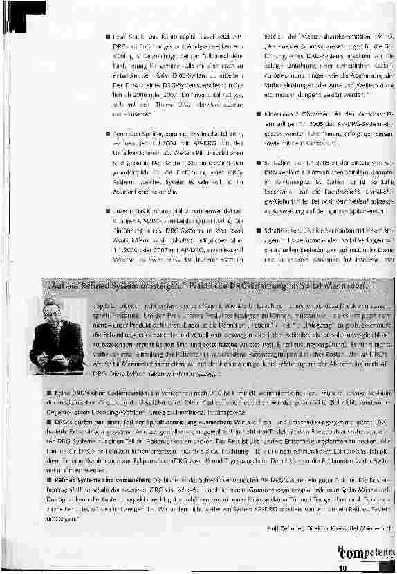 Vorschauseite 2: DRG: Wo stehen die Kantone und ihre Spitäler?