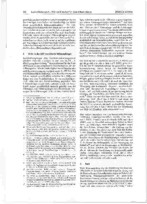 Vorschauseite 4: Hilfe bei Krankheit für SozialhilfeempfängerNeuerungen im BSHG und im SGB V durch das GKV-Modernisierungsgesetz