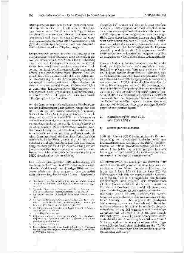 Vorschauseite 6: Hilfe bei Krankheit für SozialhilfeempfängerNeuerungen im BSHG und im SGB V durch das GKV-Modernisierungsgesetz