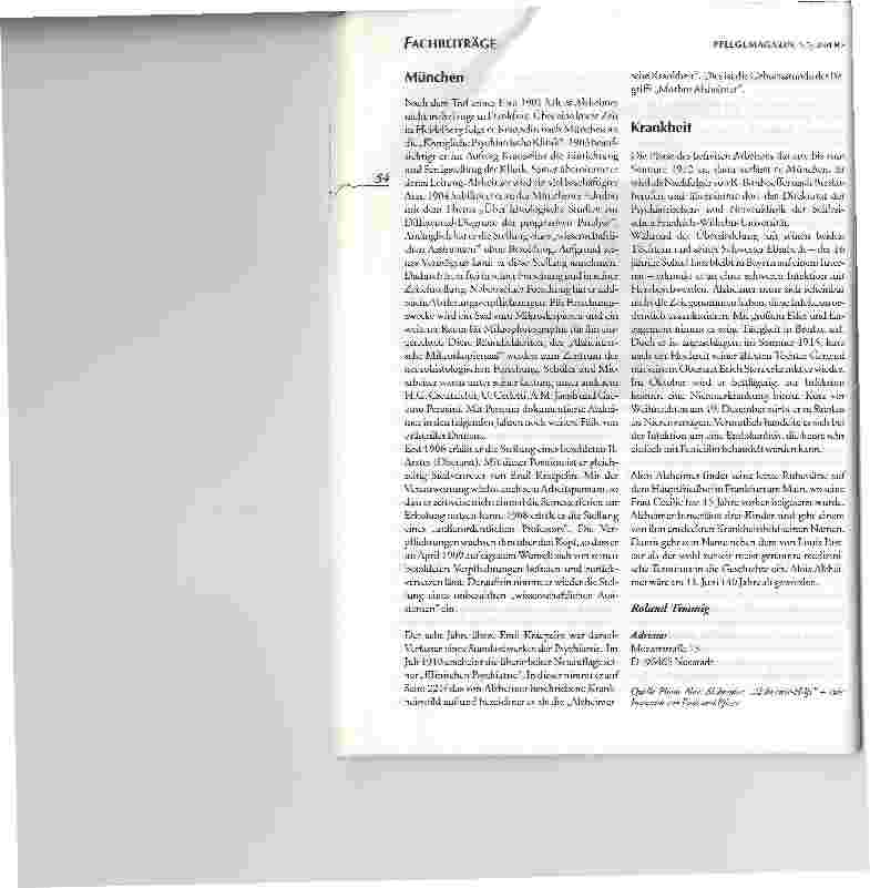 Vorschauseite 3: 140 Jahre Alois Alzheimer