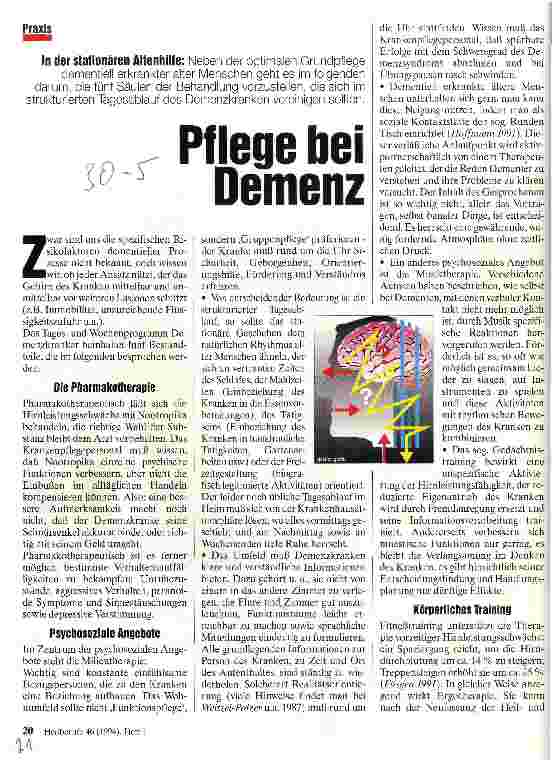 Vorschauseite 1: Pflege bei Demenz In der stationären Altenhilfe