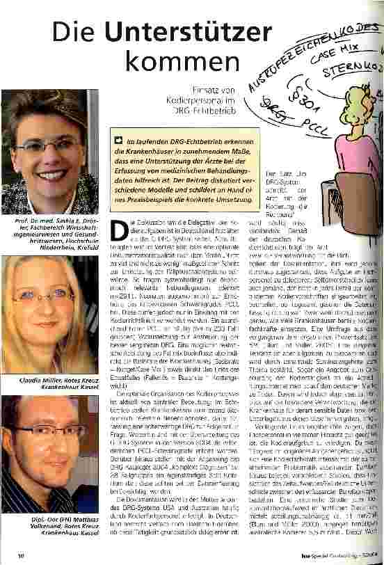 Vorschauseite 1: Die UnterstützerEinsatz von Kodierpersonal im DRG-Echtbetrieb