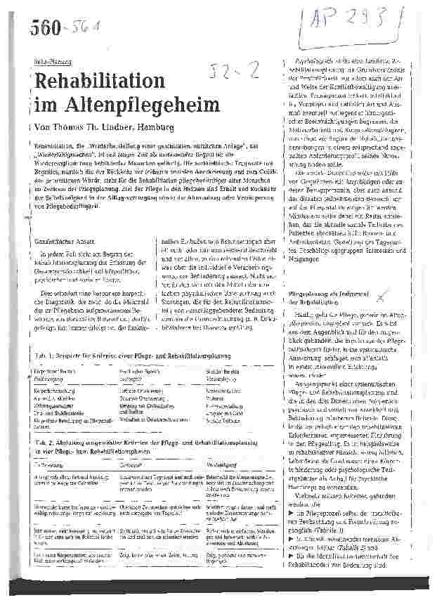 Vorschauseite 1: Rehabilitation im Altenpflegeheim
