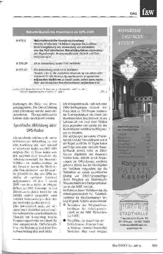 Vorschauseite 1: Naturheilkunde unter DRG-Bedingungen