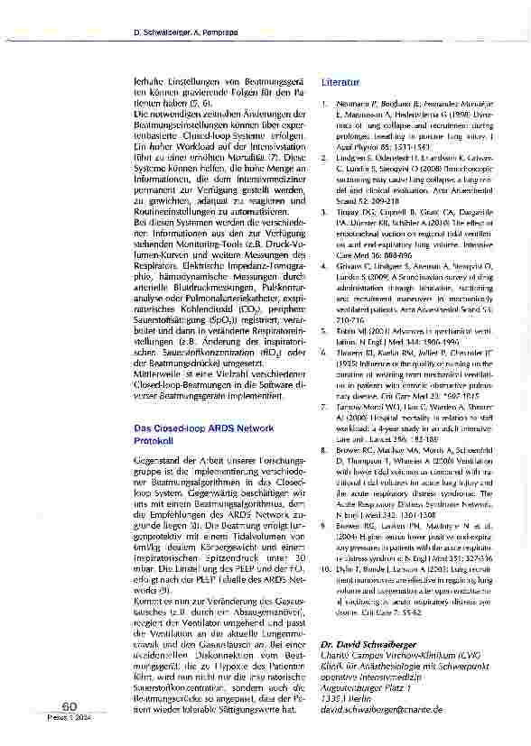 Vorschauseite 2: Kann uns Closed-Loop-Ventilation den intensivmedizinischen Alltag erleichtern?