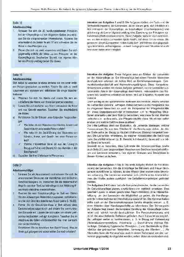 Vorschauseite 5: Aufgaben mit Lösungen zum Thema: Unterstützung bei der Körperpflege