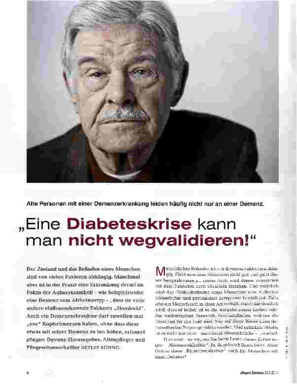 Vorschauseite 1: Eine Diabeteskrise kann man nicht wegvalidieren!