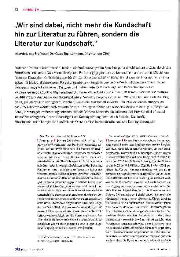Vorschauseite 1: Wir sind dabei, nicht mehr die Kundschaft hin zur Literatur zu führen, sondern die Literatur zur Kundschaft.
