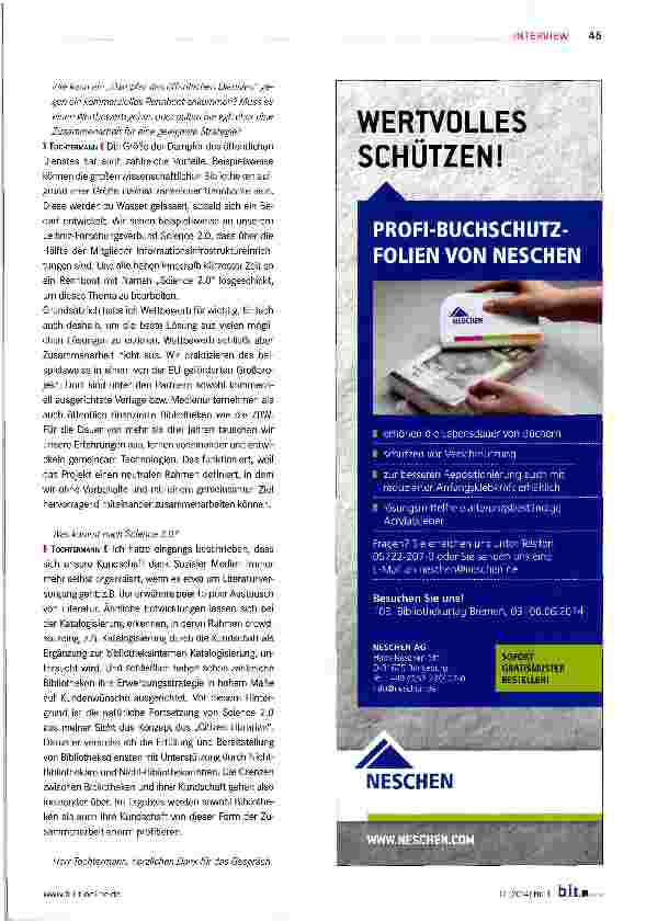 Vorschauseite 4: Wir sind dabei, nicht mehr die Kundschaft hin zur Literatur zu führen, sondern die Literatur zur Kundschaft.