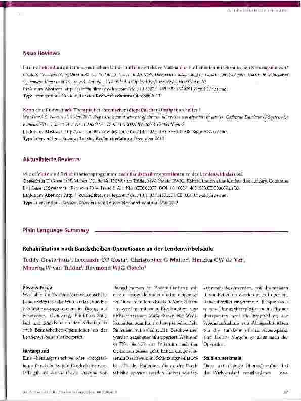 Vorschauseite 2: Cochrane-Update