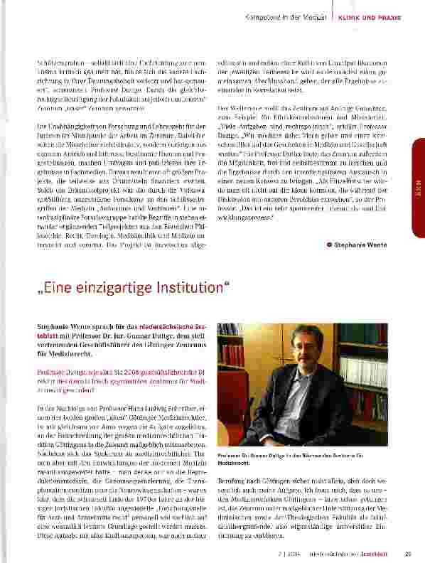 Vorschauseite 2: Enger Austausch zwischen Klinikern und Juristen