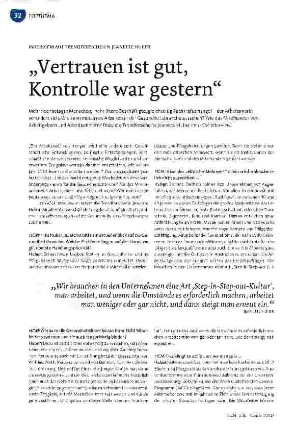 Vorschauseite 1: Vertrauen ist gut, Kontrolle war gestern