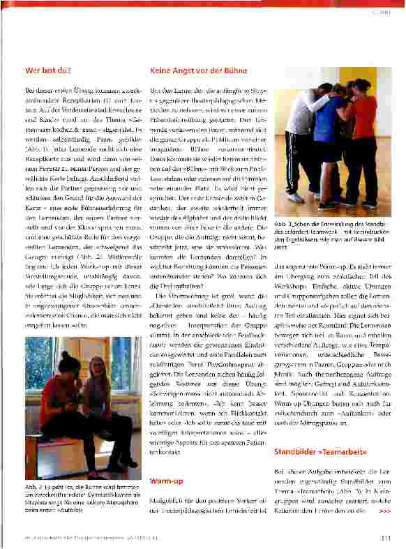 Vorschauseite 2: Theaterpädagogik in der Physiotherapieausbildung