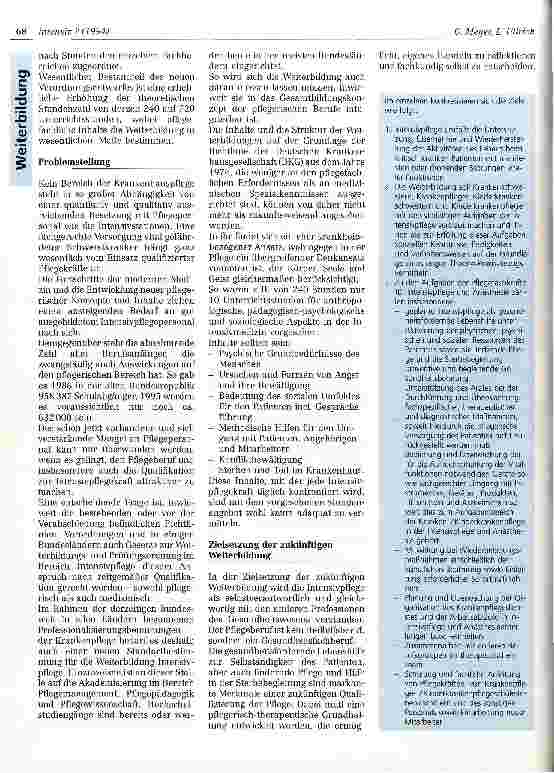 Vorschauseite 2: Entwicklung und Perspektiven der Weiterbildung in der Intensivpflege