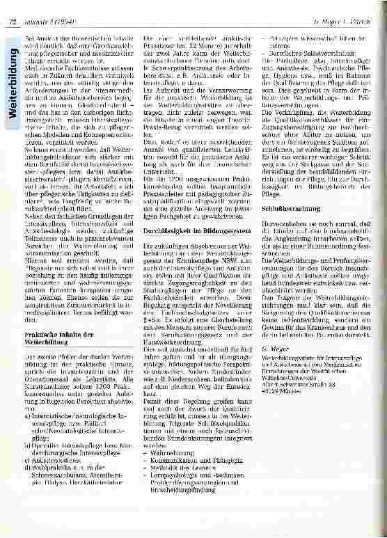 Vorschauseite 6: Entwicklung und Perspektiven der Weiterbildung in der Intensivpflege