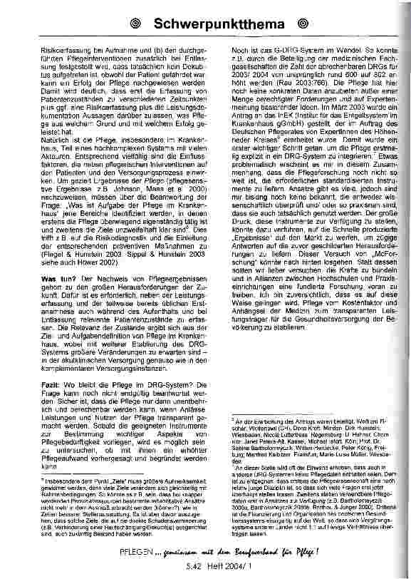 Vorschauseite 4: DRGs - wo bleibt die Pflege?
