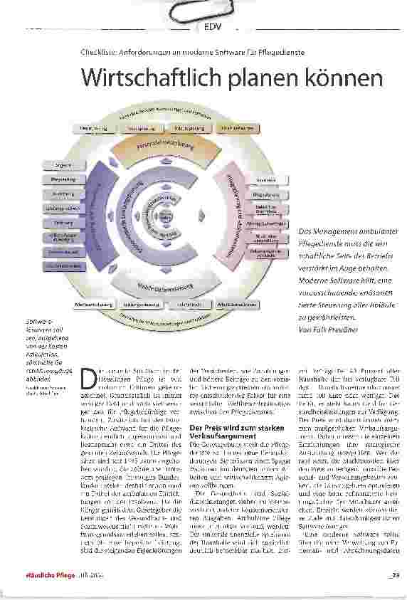 Vorschauseite 1: Wirtschaftlich planen könnenCheckliste: Anforderungen an moderne Software für Pflegedienste