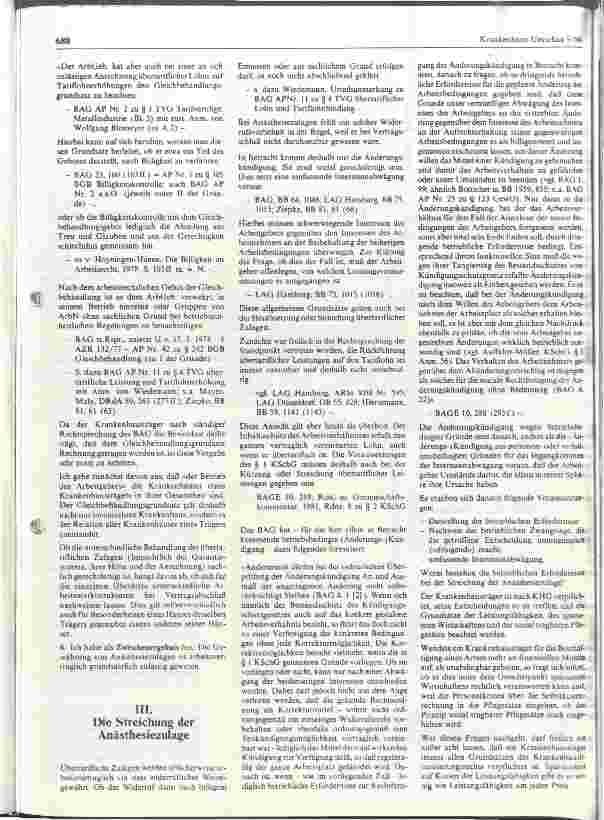 Vorschauseite 2: Die Streichung von Anästhesiezulagen bei Oberärzten
