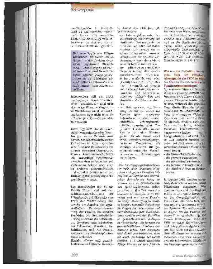 Vorschauseite 2: Die Family Health Nurse - Ein Zukunftskonzept zur integrierten familienund gemeindenahen Versorgung Gesundheit fördern und erhalten