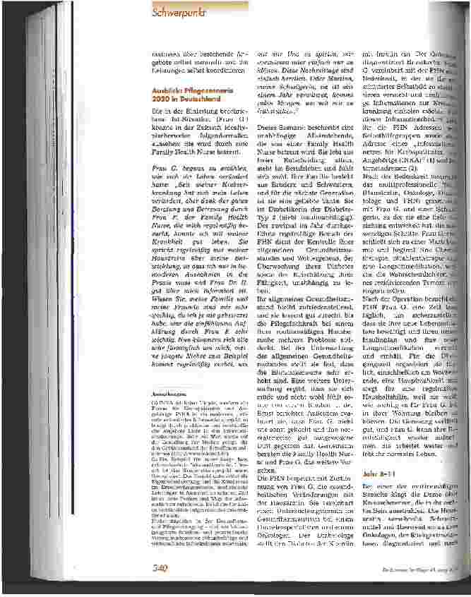 Vorschauseite 4: Die Family Health Nurse - Ein Zukunftskonzept zur integrierten familienund gemeindenahen Versorgung Gesundheit fördern und erhalten