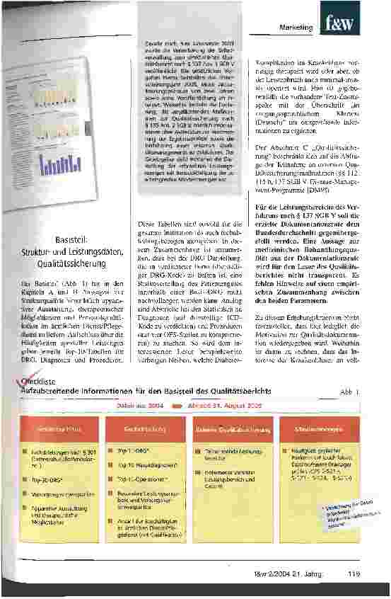 Vorschauseite 2: Qualitätsbericht: Darf es auch mehr sein? Auf was müssen sich die Krankenhäuser 2005 einstellen?