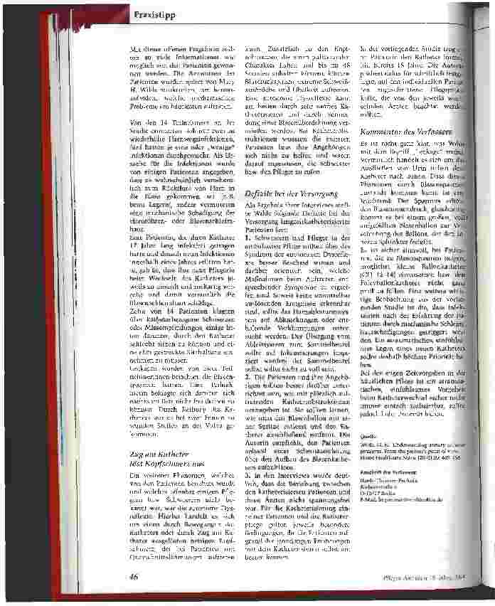 Vorschauseite 2: Probleme mit dem Langzeit-Harnblasenkatheter