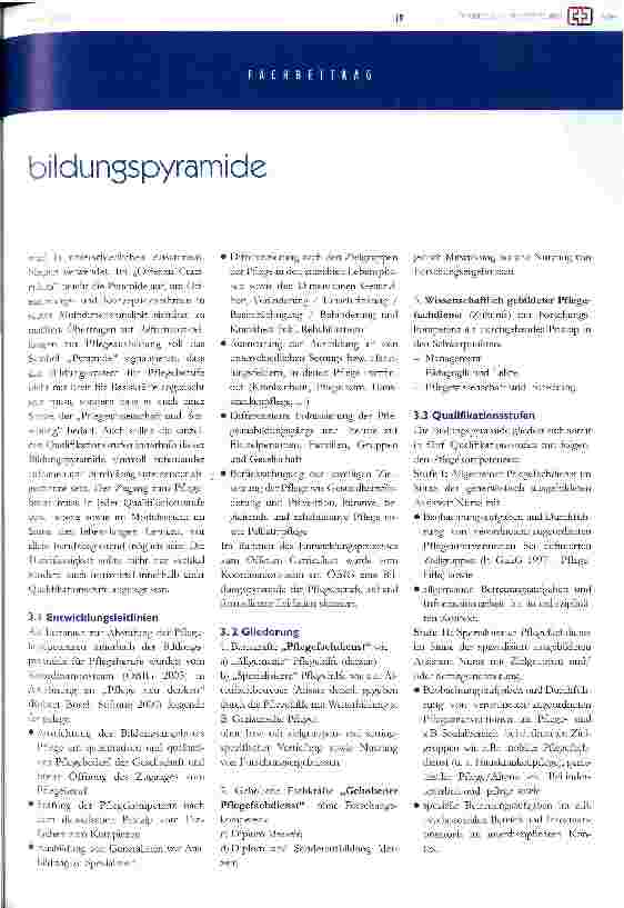 Vorschauseite 3: Bildungspyramide für Pflegeberufe