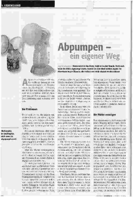 Vorschauseite 1: Abpumpen - ein eigener Weg