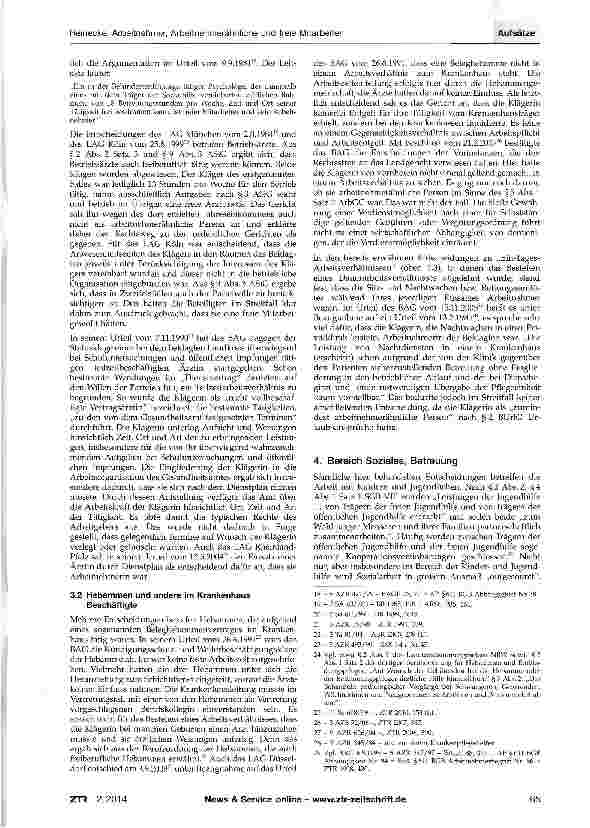 Vorschauseite 3: Arbeitnehmer, Arbeitnehmerähnliche und freie Mitarbeiter in den Bereichen Gesundheit, Soziales, Betreuung