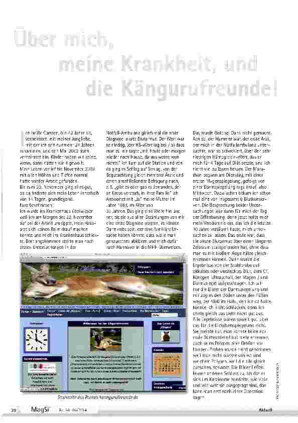 Vorschauseite 1: Über mich, meine Krankheit, und die Kängurufreunde