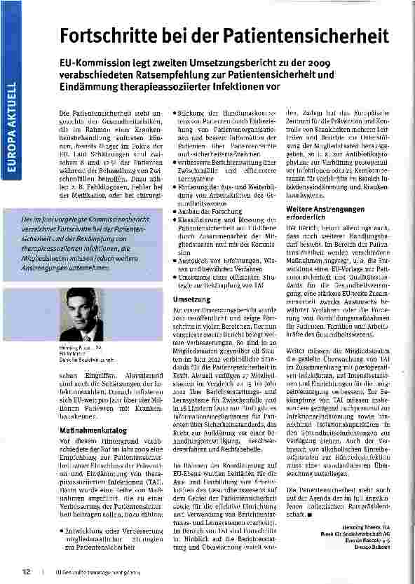 Vorschauseite 1: Fortschritte bei der Patientensicherheit