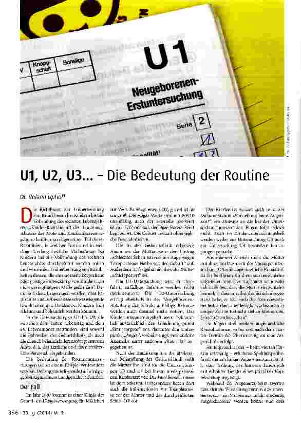 Vorschauseite 1: U1, U2, U3... - Die Bedeutung der Routine